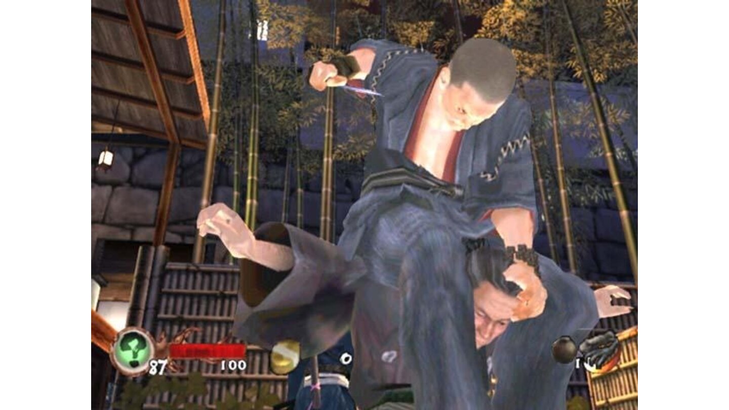 Tesshu the doctor is about to puncture this Ronin in the new single player Samurai Mansion stage.