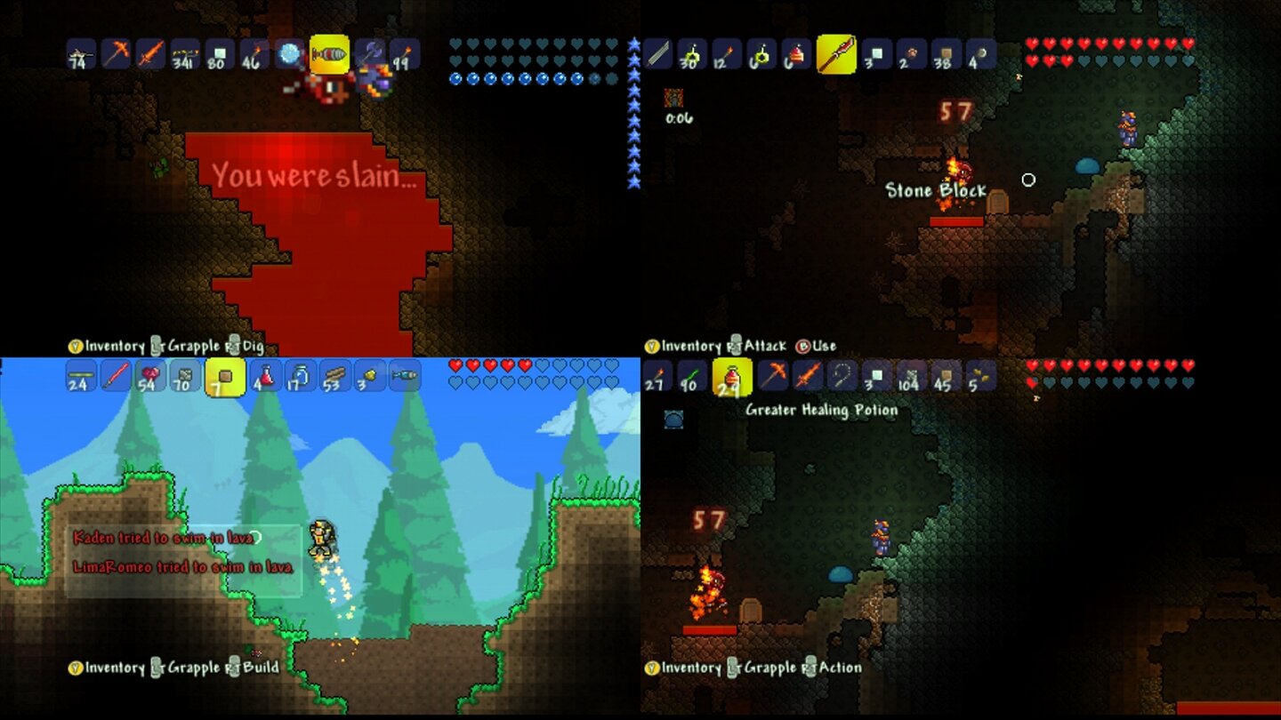 Terraria - Screenshots aus dem Konsolen-Splitscreen