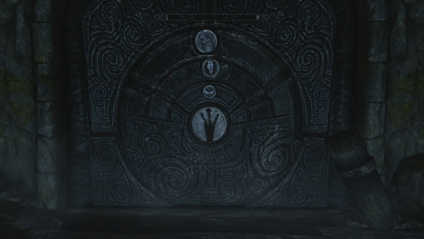 The Elder Scrolls 5: Skyrim (Xbox 360)Um diese Tür zu öffnen, müssen wir erst den richtigen Symbolcode einstellen.
