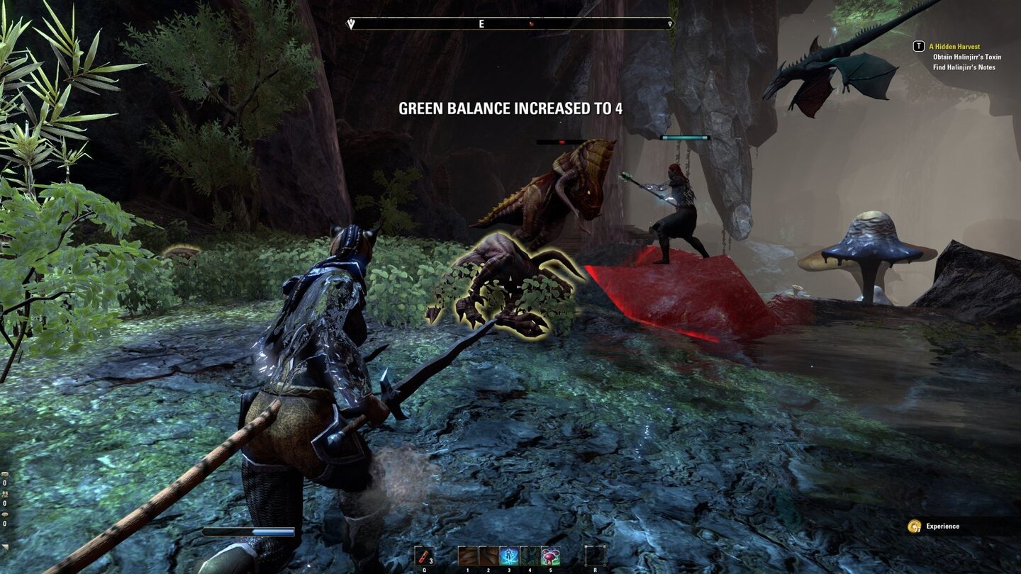 The Elder Scrolls Online MorrowindIm Kampf gegen Höhlenmonster setzen wir unseren Klippenläufer-Sturzflugangriff ein.