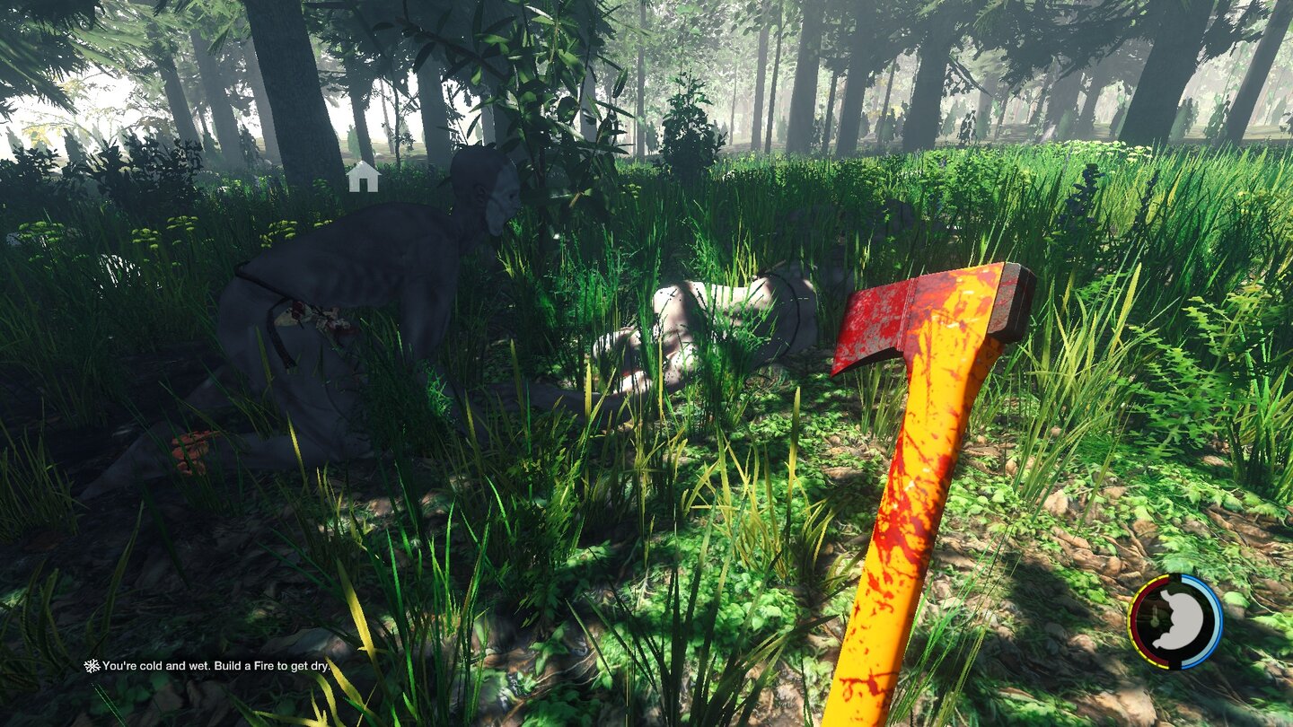 The Forest - Screenshots aus Version 0.06Während wir uns mit Hasen und gegrillten Leguanen den Hunger besänftigen, griefen die Eingeborenen zu ganz drastischeren Methoden.