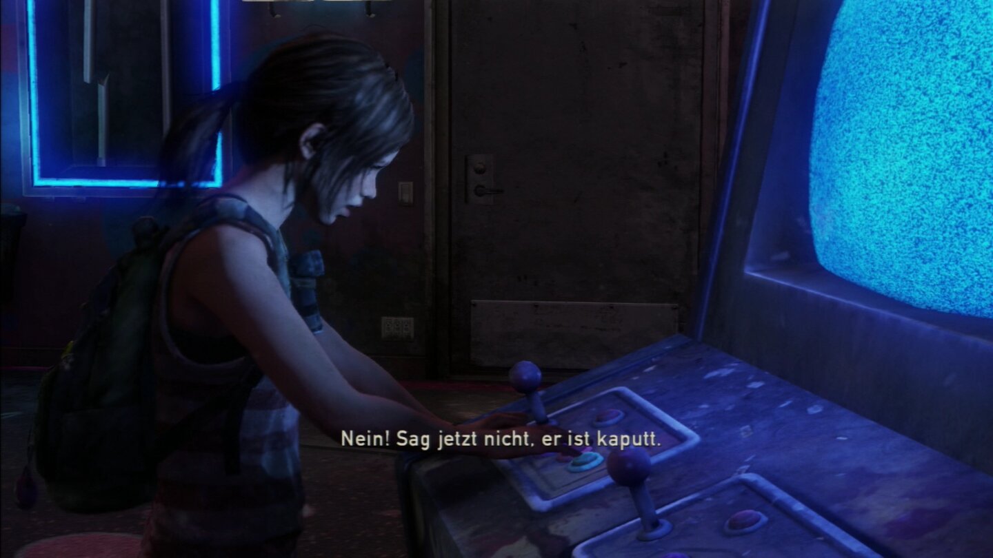 The Last of Us: Left BehindEllie möchte unbedingt mal ein Videospiel spielen - zu blöd, dass der Automat kaputt ist ...