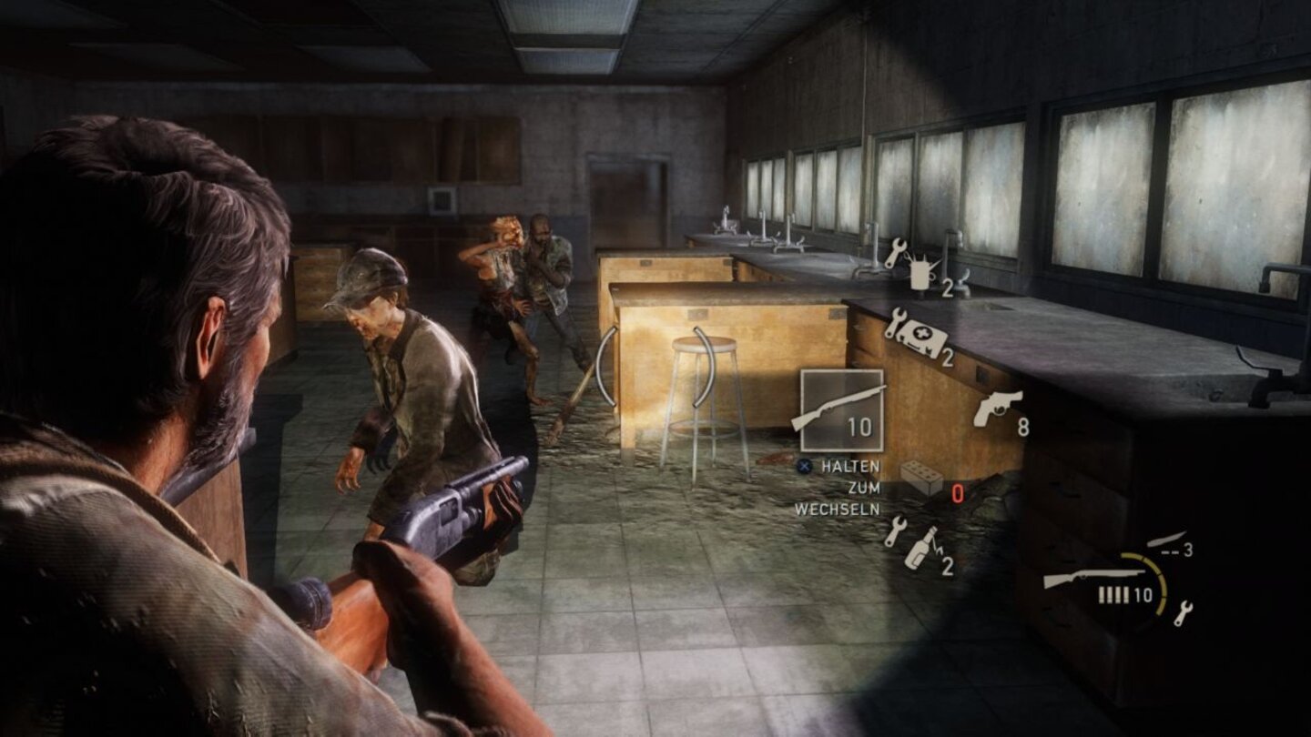 The Last of Us RemasteredRetter in höchster Not: Die Schrotflinte ist besonders gut für anstürmende Gegner im Nahkampf geeignet.