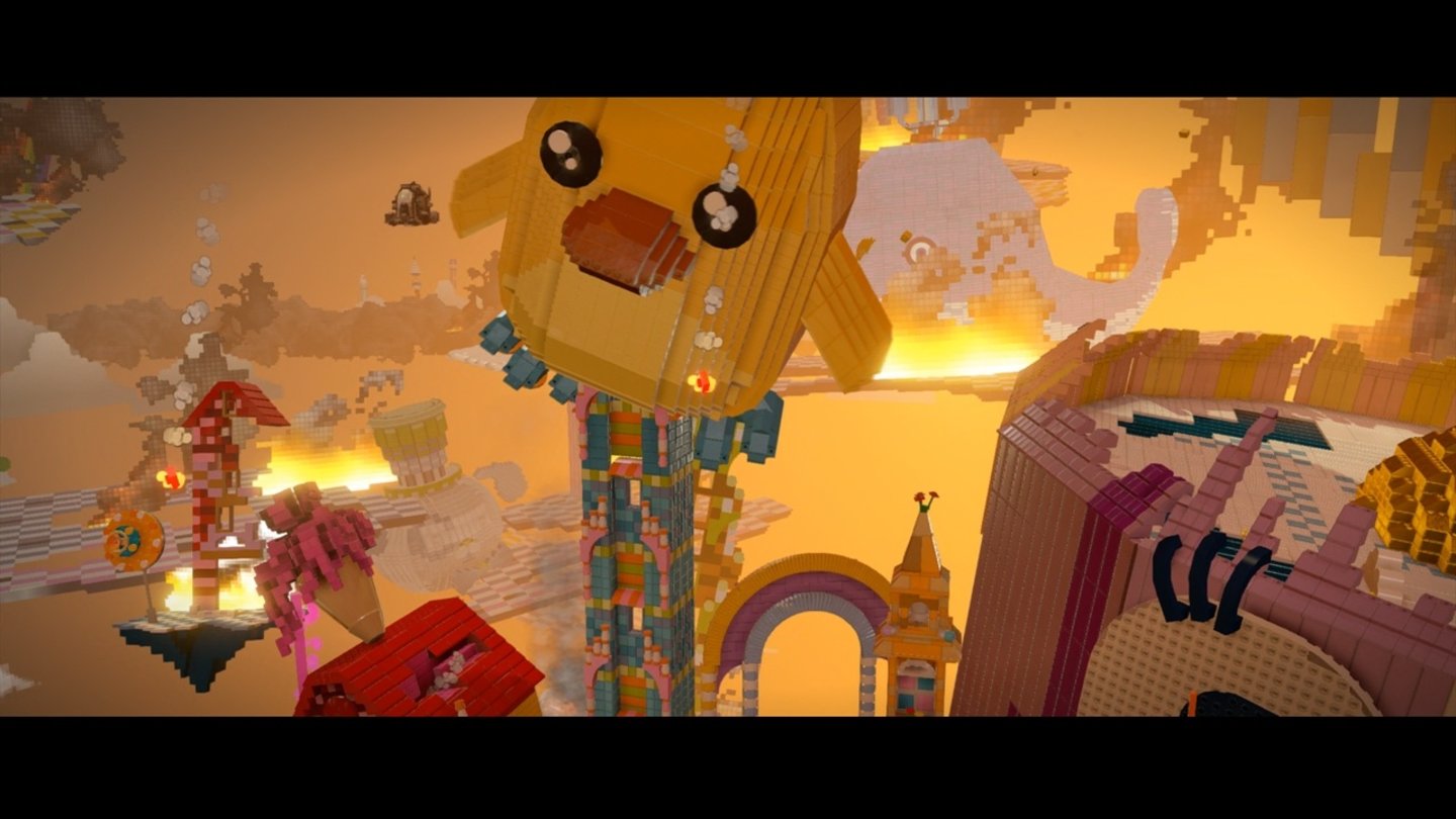 The LEGO Movie VideogameWie auch im Film, wird im Spiel voll auf den Lego-Look gesetzt. Selbst Effekte, wie hier der Rauch, bestehen aus Legosteinen.