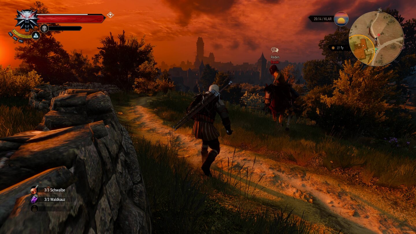 The Witcher 3: Wild Hunt (4K)Auf dem Weg nach Novigrad wird Geralt von einem berittenen Banditen überfallen.