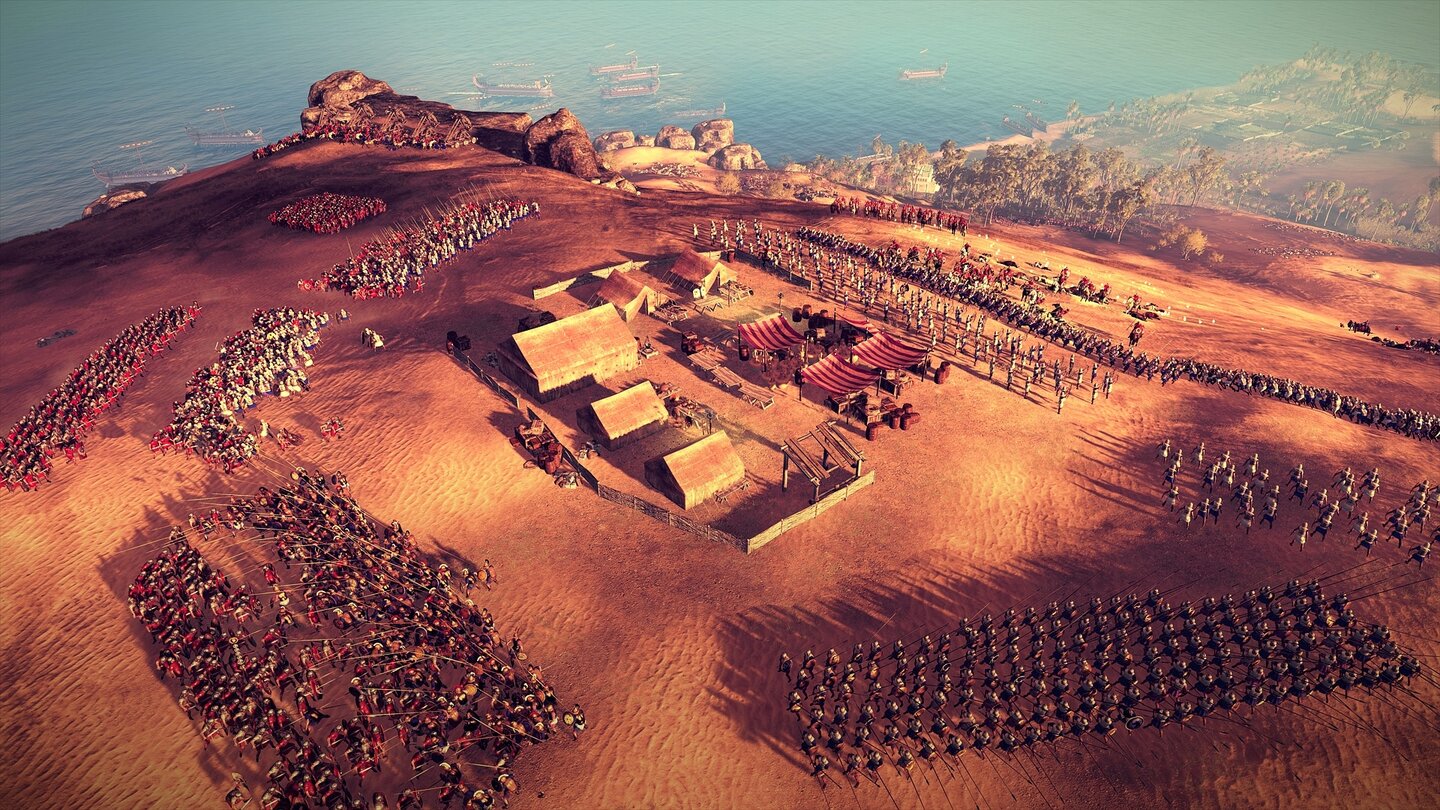 Total War: Rome 2Bei der Schlacht vom Nil müssen die Römer einen zentralen Kontrollpunkt (eine Bogenschützen-Kaserne) erobern.