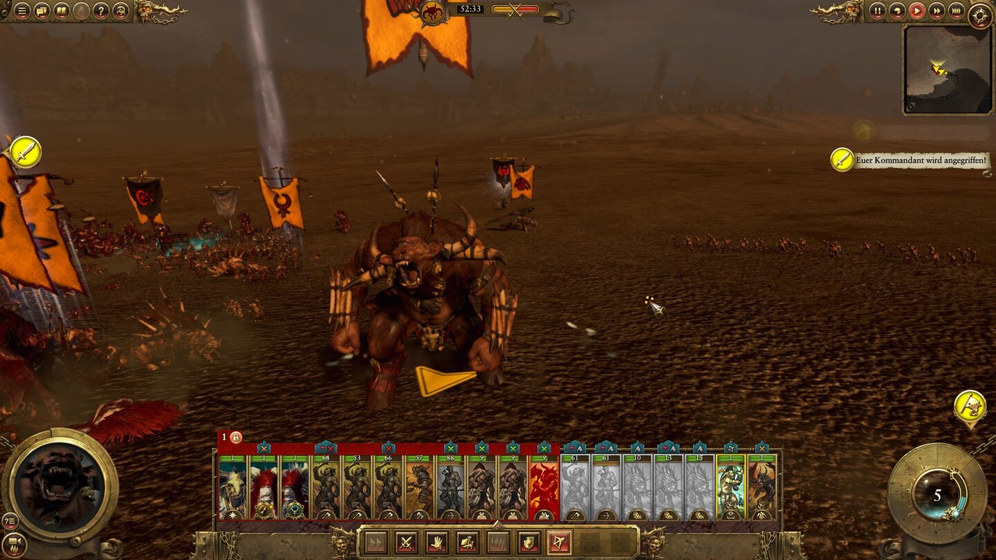 Total War: Warhammer - Ruf der TiermenschenDie Schamanen der Tiermenschen können so einen riesigen Zygor aufs Schlachtfeld beschwören – sehr mächtig!