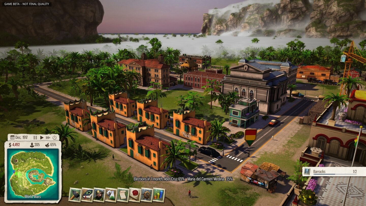 Tropico 5Als passionierte Städtebauer planen wir vorab unsere Wohnviertel und errichten schicke Häusersiedlungen.