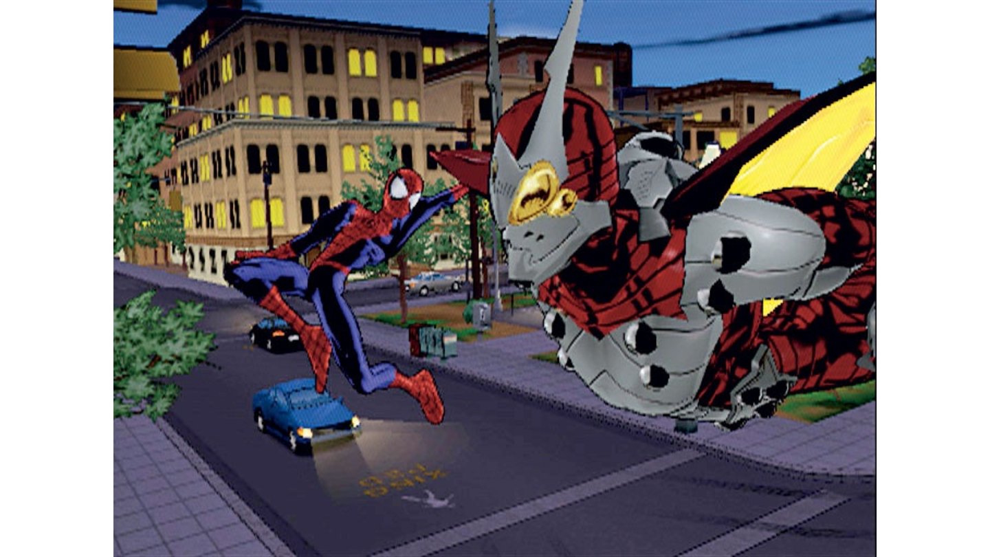 The Ultimate Spider-Man (2005)
Das Beat’em up The Ultimate Spider-Man kommt 2005 für alle Plattformen auf den Markt und konzentriert sich, im Gegensatz zu Spider-Man 2, auf die Handlung der Comics. Auch der Grafikstil ist an die Comicvorlagen angepasst.