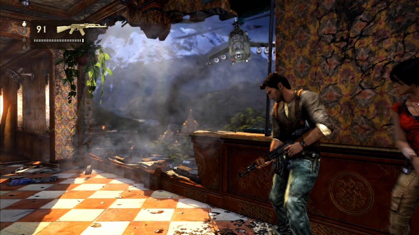 2009 - Uncharted 2: Among ThievesZwei Jahre nach dem ersten Uncharted-Teil legt der Entwickler Naughty Dog noch einen drauf: Im Oktober 2009 erscheint Uncharted 2: Among Thieves und erreicht in unserem Test satte 92 Punkte.