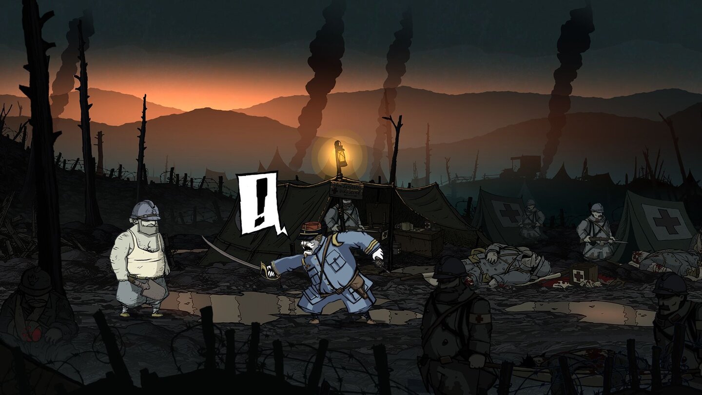 Valiant Hearts: The Great WarWenn wir durchs Feldlazarett laufen, haben wir einen Kloß im Hals.