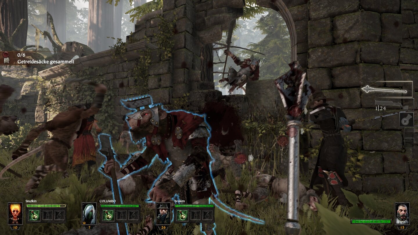 Warhammer: The Endtimes - VermintideDer Soldat ist ein Allrounder, mit Schild und Schwert oder eben einem Streitkolben aber meist ganz nahe bei den Gegnern zu finden.