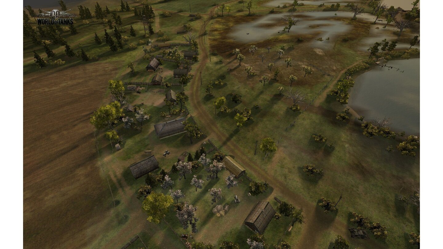 World of TanksScreenshots von der Komarin-Karte aus dem Online-Panzer-Spiel World of Tanks.