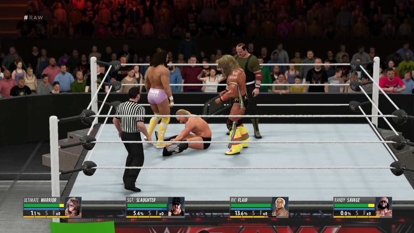 WWE 2K16Altstars unter sich: In WWE 2K16 tummeln sich jede Menge klassische Wrestler, die natürlich auch gegen aktuelle Stars antreten dürfen.