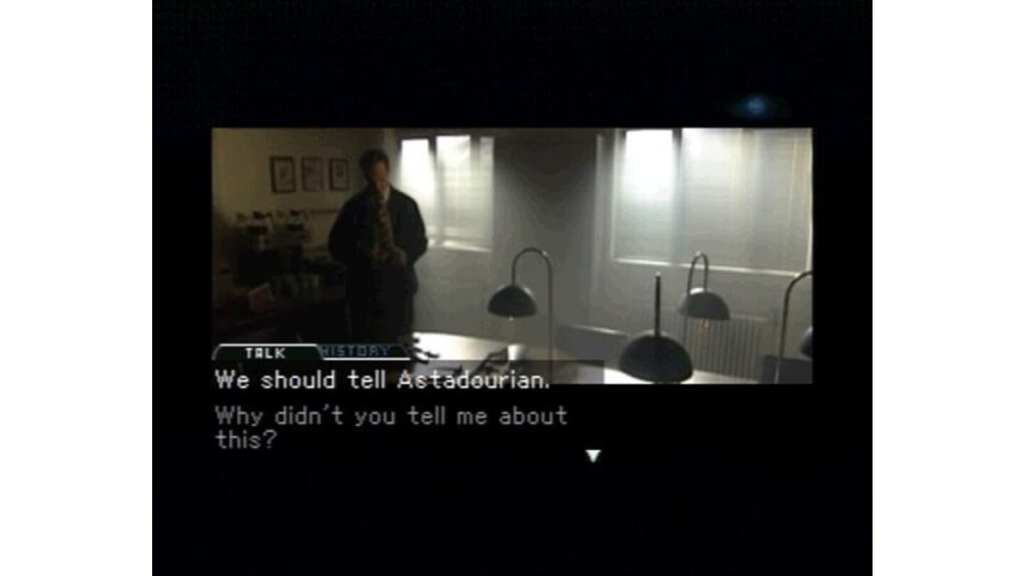A typical dialogue screen, talking to your comrade.