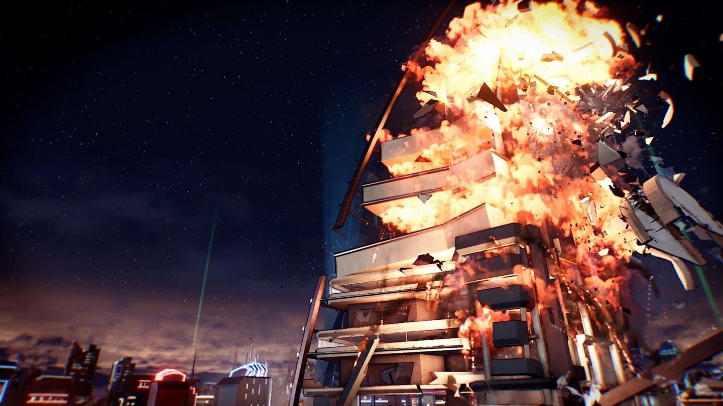 Crackdown 3
Die Evolution der Zerstörung: Mithilfe einer komplexen Servertechnologie könnt ihr in Crackdown 3 ganze Wolkenkratzer physikalisch korrekt in Schutt und Asche legen.