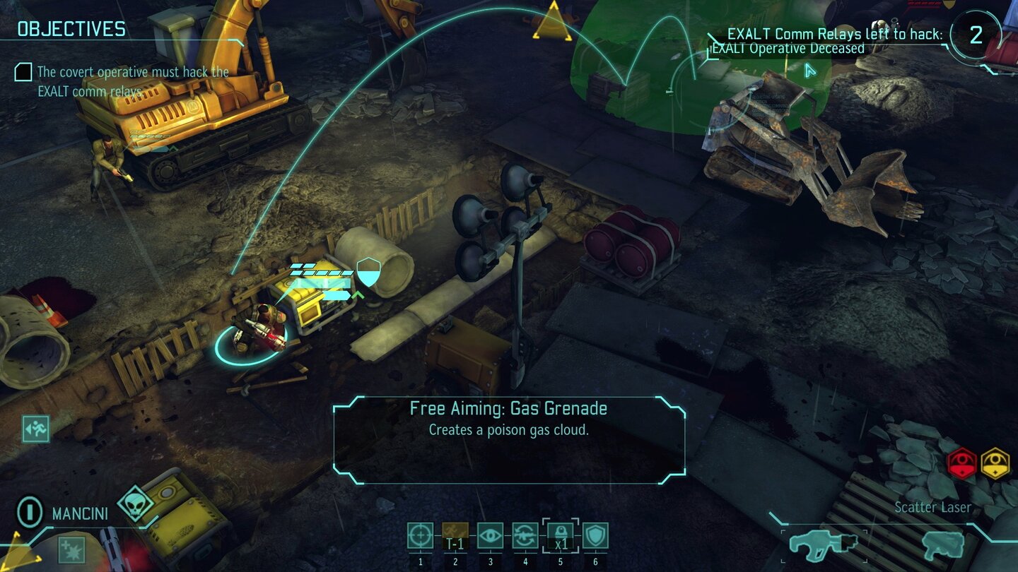 XCOM: Enemy WithinMit der Gasgranate lassen sich Gegner nicht nur direkt einnebeln, sondern auch potentielle Zugangswege vergasen.
