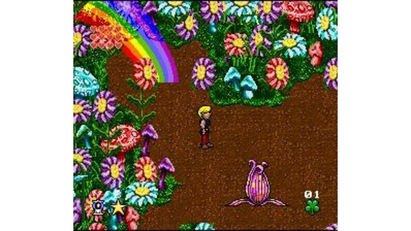 ... Rainbow Land. The big flowers serve as teleports.