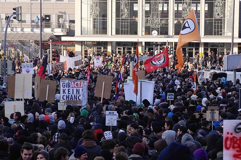 Anti-ACTA-Demonstration in Dortmund. (Quelle: Wikipedia)