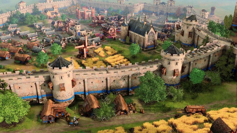 Age of Empires 4 lässt euch laut dem ersten Gameplay-Trailer auch endlich Truppen auf den Stadtmauern stationieren.
