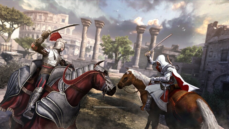 In Assassin's Creed: Brotherhood: Kämpfe zu Pferd. 