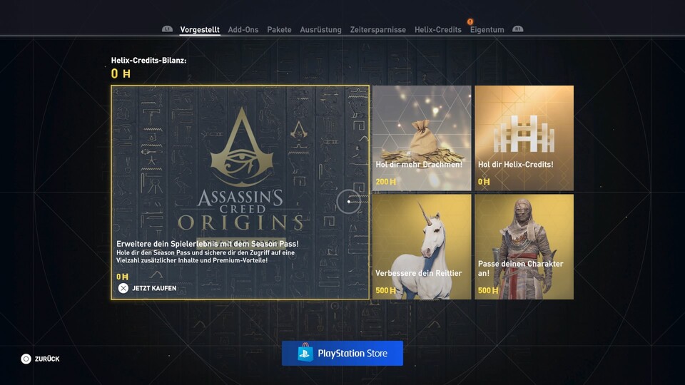 Assassin's Creed: Origins verfügt nicht nur über Lootboxen, sondern auch über einen Ingame-Shop. 