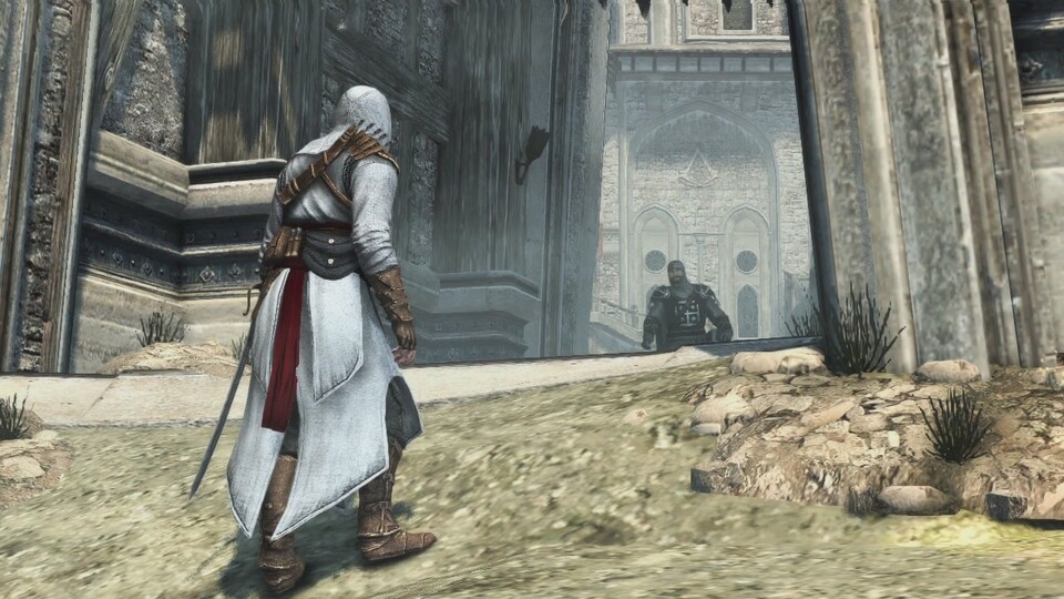 Die Assassinenburg Masyaf ist besetzt. Gut, dass Altair immer einen Schleichweg hinein kennt.