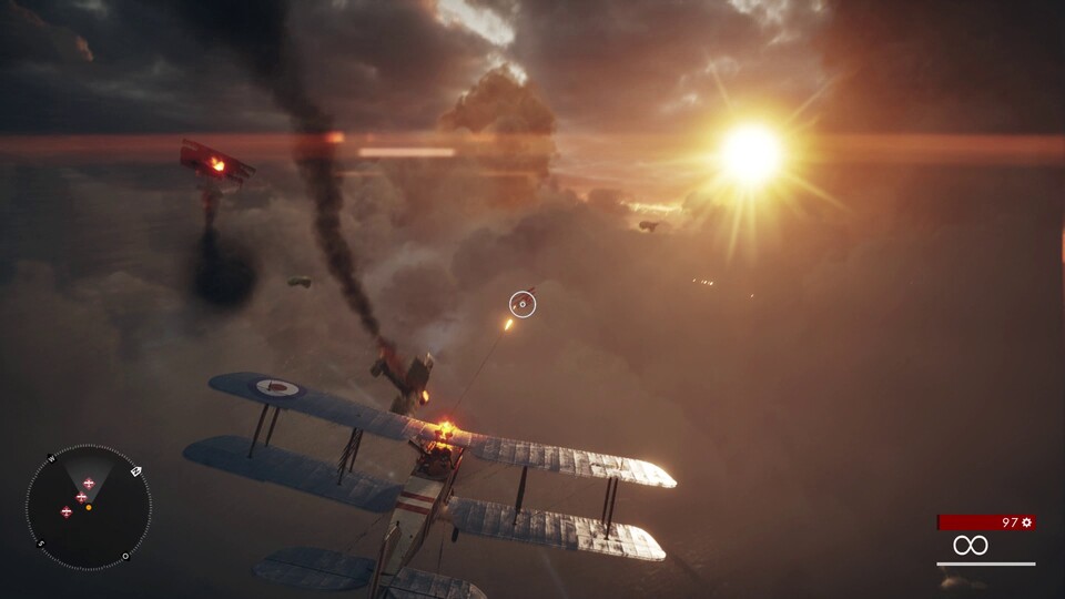 Die Luftschlacht über London zählt zu den optisch imposantesten Abschnitten der Solo-Kampagne.