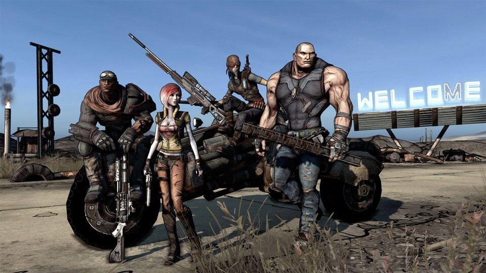 Überdrehte Goldgräberstimmung, verrückte Glücksritter und ein vermeintlicher Schatz – das sind die Story-Zutaten von Borderlands.