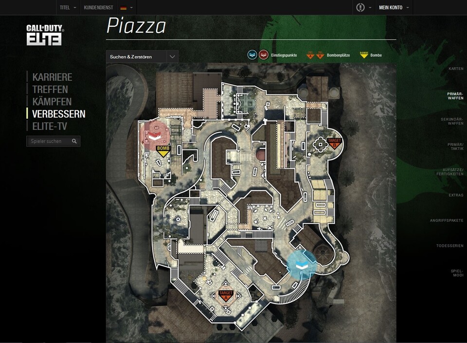 Die neue Karte Piazza in der Elite-Übersicht.