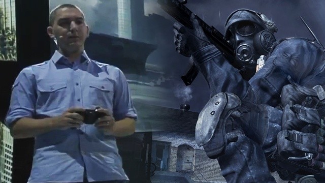Robert Bowling präsentiert Modern Warfare 3 auf der E3 2011.