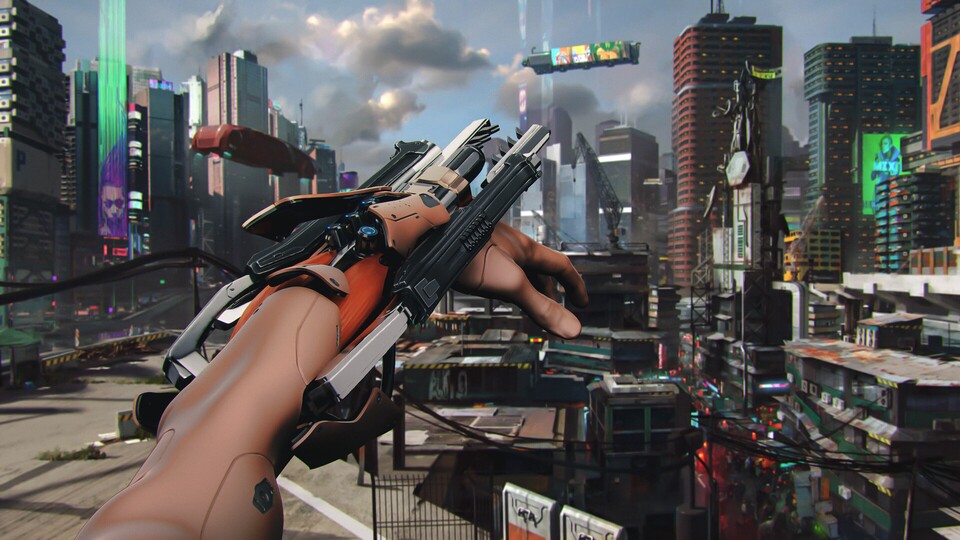 Cyberpunk 2077-Konzept zu Arm-Railgun (Bild: Michael Michera artstation.commichera)
