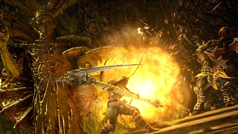 Dante's Inferno: Das Spiel spart nicht mit grafischen Effekten, läuft dabei aber durchgehend mit 60 Bildern pro Sekunde.