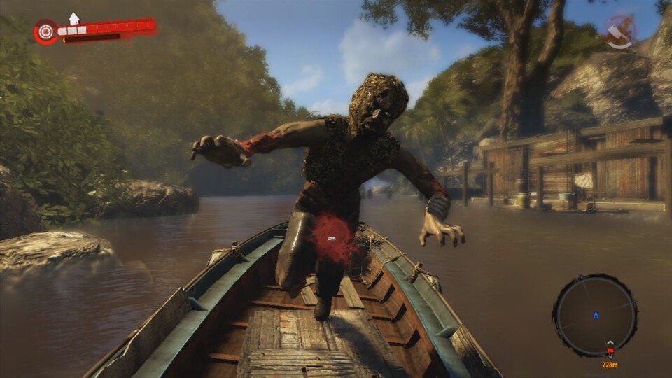 Selbst auf den Booten ist man nicht vor angreifenden Zombies sicher.