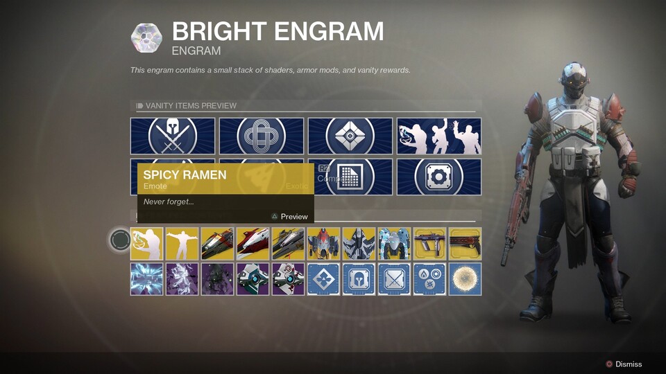 Bright Engrams sind die Lootboxen von Destiny. Sie liefern kosmetische Items und Waffen- und Rüstungsmods.