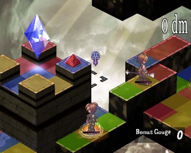 Das pyramidenförmige Geosymbol lässt die Gegner stärker sein. Um den Effekt zu eliminieren, müsst ihr es mit gezielten Treffern zerstören. Screen: Playstation 2