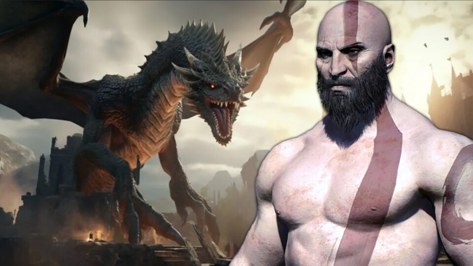 In Dragons Dogma 2 können wir uns unter anderem Kratos aus God of War zusammenbasteln und auf Drachenjagd gehen. (Bild: Capcom + Reddit uDarfPower)
