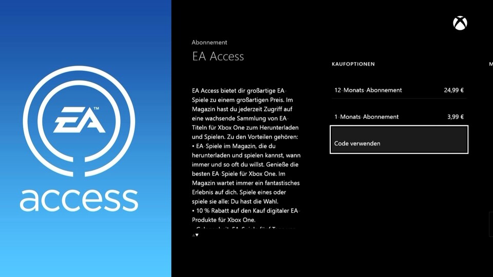 Im Hauptmenü der EA-Access-Hub-App müsst ihr auf »Einstellungen« und anschließend auf »Mitgliedschaft verwalten« klicken. Hier könnt ihr eure Abo-Option festlegen.