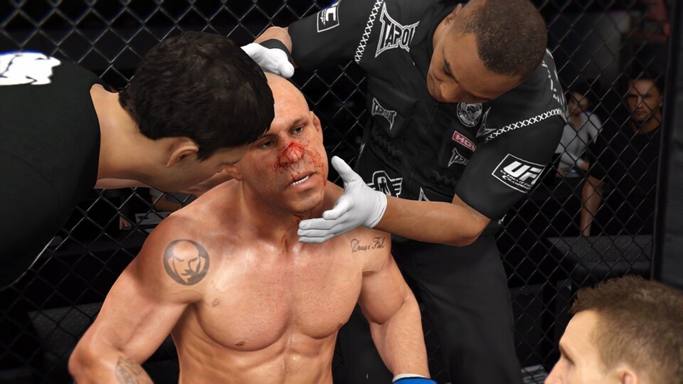 Sichtbare Adern, Schweiß, Platzwunden – die Kämpfer in EA Sports UFC sind hervorragend modelliert.