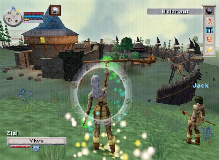 Vorbereitung auf den Kampf: Die beiden Druiden überlegen noch, ob sie es wagen sollen, die Festung der fiesen Gnolle zu attackieren. Screen: Playstation 2