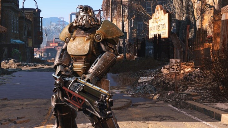In Fallout 4 wählen wir zwischen komplett unterschiedlichen Fraktionen, so schließen wir uns zB der Stählernden Bruderschaft an.
