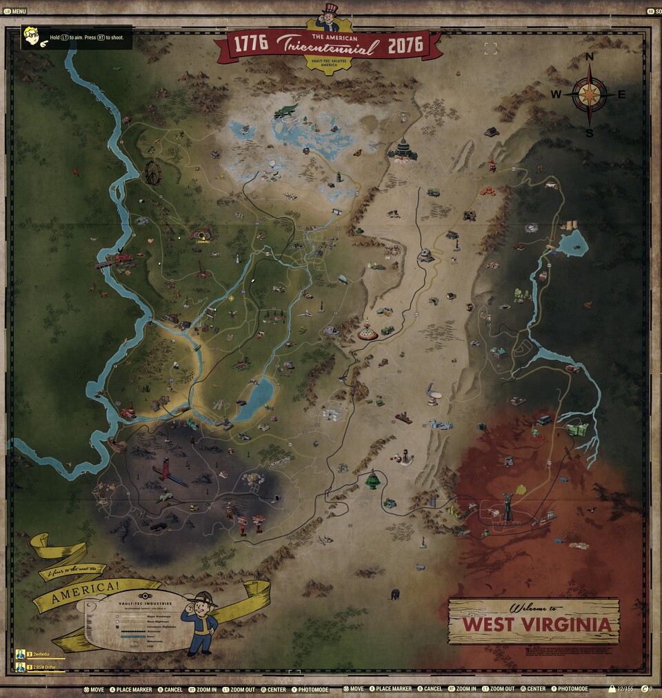 Die Map von Fallout 76