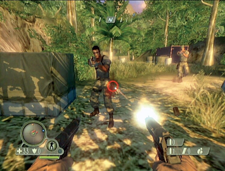 Ein großer Teil der intensiven Tropen-Atmosphäre von Far Cry Instincts ist auf die gelungenen Licht- und Schatteneffekte zurückzuführen. Screen: XBOX