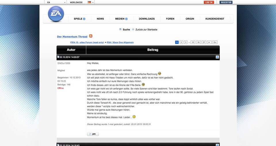 Die FIFA-Foren sind voll von Spekulationen über das Momentum. Spieler tauschen ihre Erfahrungen aus und sind sich sicher: EA manipuliert Spiele. 
