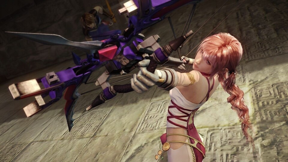 Wahlweise auch mit anderen Klamotten: Serah in Final Fantasy XIII-2