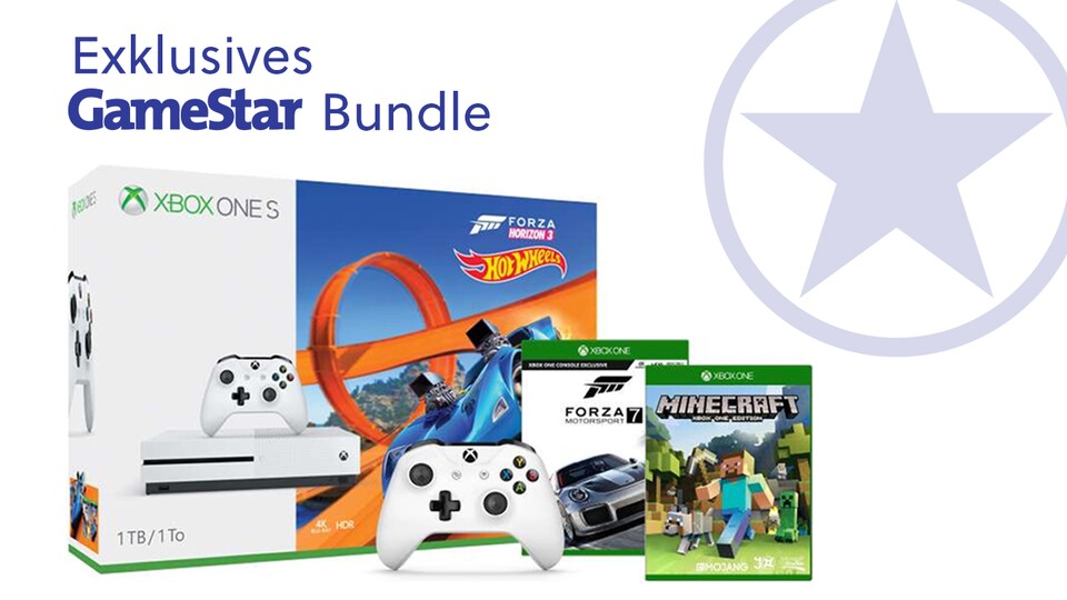 Xbox One S mit drei Spielen im exklusiven GameStar-Bundle.