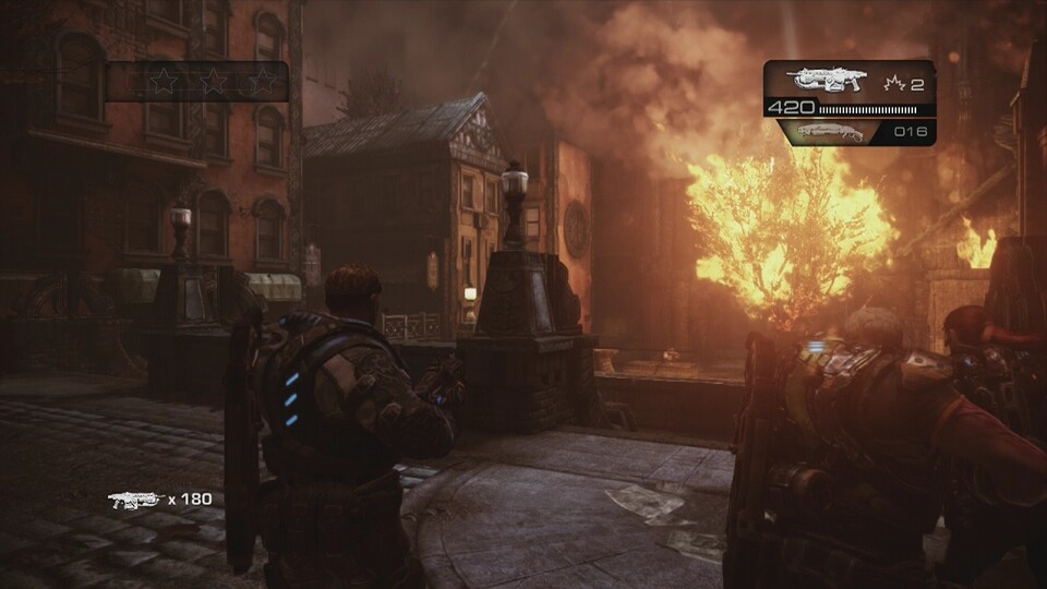 Sehr schicker Effekt: Das realistische Feuer zeigt, wozu die alte Xbox 360 noch im Stande ist.