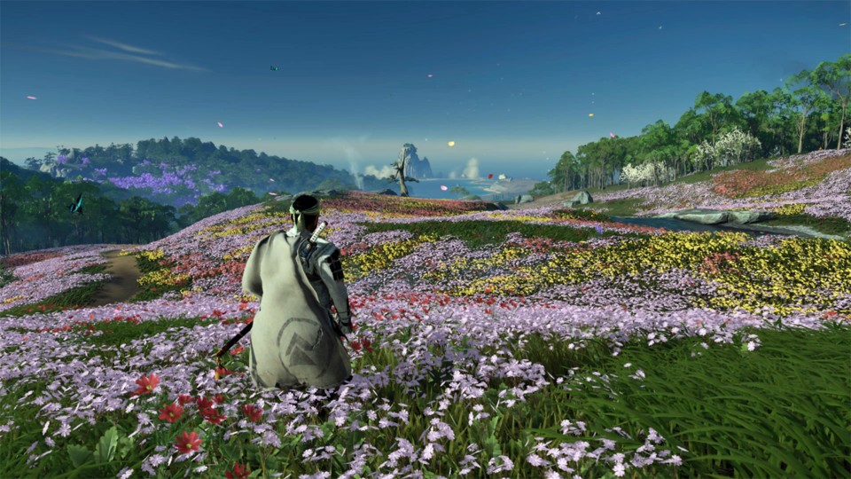 Ghost of Tsushima setzt auf malerische Blumenwiesen, setzt generell auf ein für den Mainstream eher spezielles Artdesign.