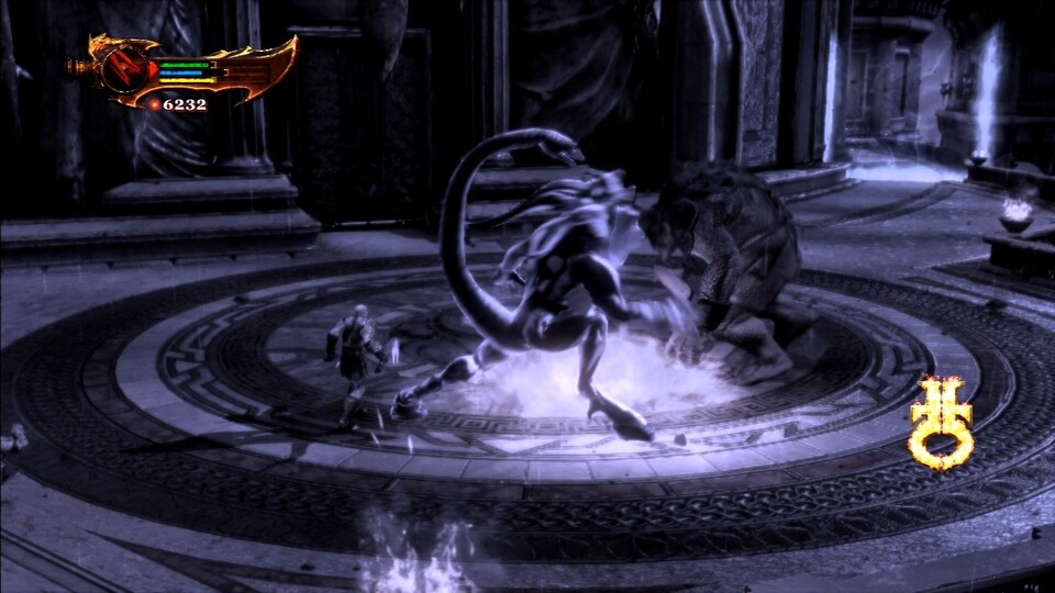 God of War 3: Habt ihr die Waffe des Unterweltgottes Hades im Besitz, ruft ihr die Seelen besiegter Bestien zu Hilfe. [PS3]