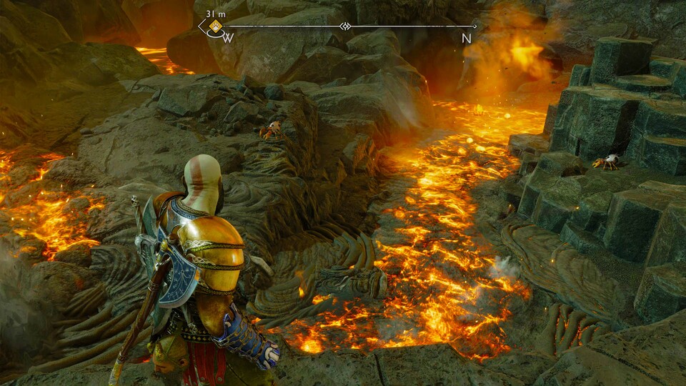 Bei Spielen wie God of War: Ragnarök verstärkt HDR die Intensität besonders farbkräftiger und heller Objekte.